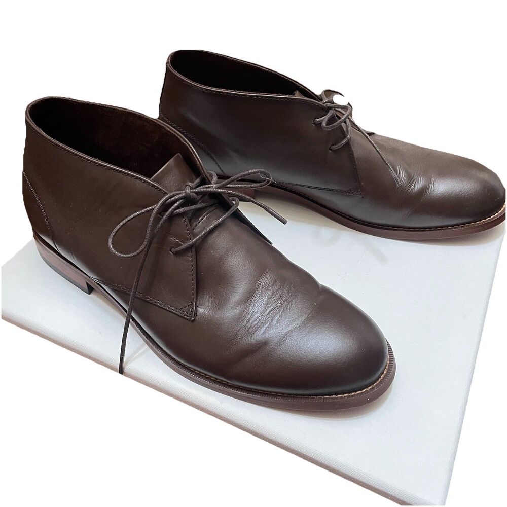 Banana Republic Men's Brown Leather Chukka Boots Size 10.5 Office Round Toe Prep
